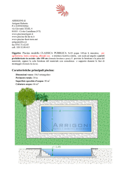 Caratteristiche principali piscina: