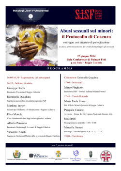Convegno su abusi sessuali sui minori- Reggio