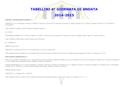 TABELLINI 4° GIORNATA DI ANDATA 2014-2015