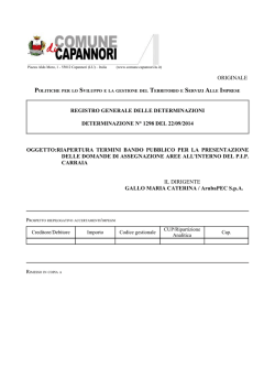 Determina Dirigenziale n. 1298 del 22.09.2014 di approvazione del