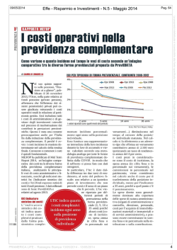 Effe Risparmio e investimenti - I costi operativi nella