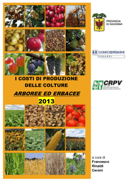 I costi di produzione delle colture arboree ed erbacee