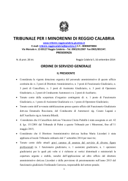 Tribunale per i Minorenni di Reggio Calabria