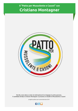 Il &ldquo;Patto per Mussolente e Casoni&rdquo; con Cristiano Montagner
