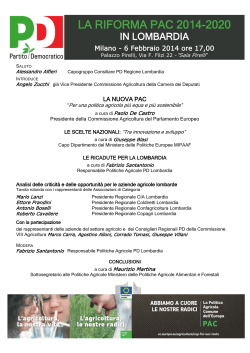 la riforma pac 2014-2020 - Gruppo Consiliare Regione Lombardia