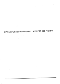 INTESA PER LO SVILUPPO DELLA FILIERA DEL PIOPPO