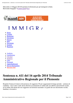 Immigrazione.biz - Sentenza n. 611 del 16 aprile