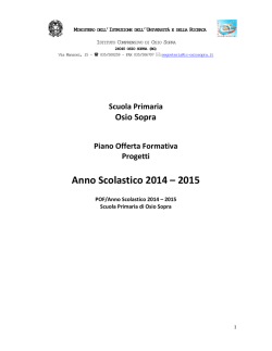 Schede Progetti - Istituto Comprensivo "Osio Sopra"