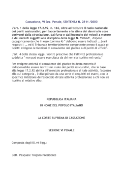 sentenza cassazione perito assicurativo