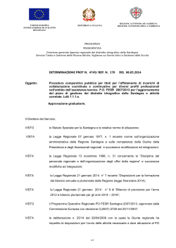 Determinazione 4745/Rep n. 170 del 06.05.2014