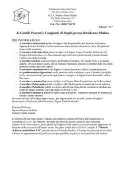 INFORMAZIONI GENERALI - Villa Rovera Molina