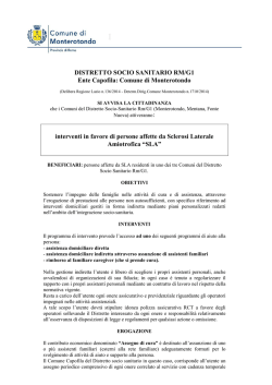 DISTRETTO SOCIO SANITARIO RM/G1 Ente Capofila: Comune di