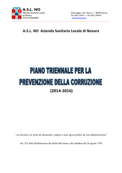 Piano di prevenzione della corruzione