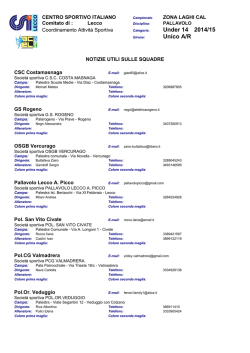 Indirizzi palestre e elenco responsabili pallavolo