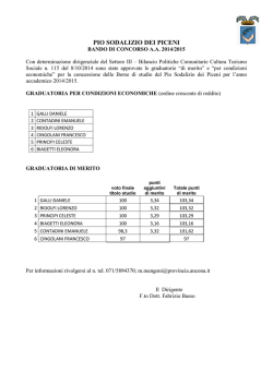 Graduatorie Pio Sodalizio de Piceni 2014/2015