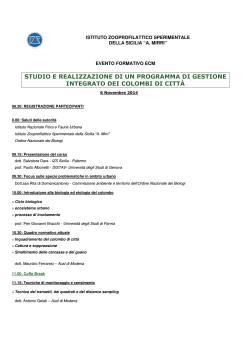 programma evento - Istituto Zooprofilattico Sperimentale della Sicilia