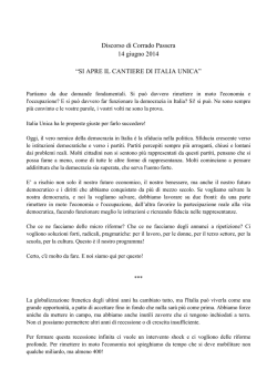 Discorso di Corrado Passera 14 giugno 2014 &ldquo;SI APRE