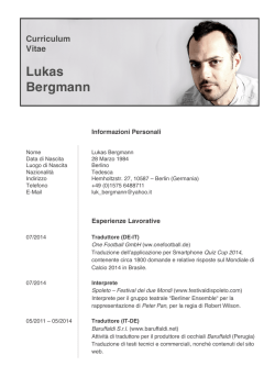 CV Lukas Bergmann - Festival dei Due Mondi