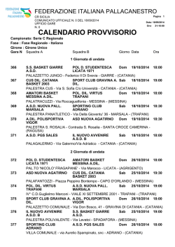 Il calendario provvisorio di C2