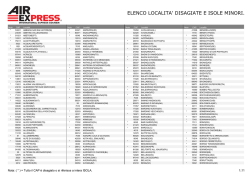 Elenco Località Disagiate e Isole