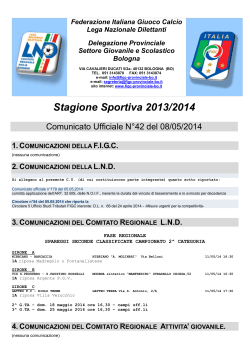 Stagione Sportiva 2013/2014 - FIGC Delegazione Provinciale di