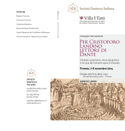 Per Cristoforo Landino lettore di Dante