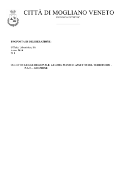 BOZZA DELIBERA ADOZIONE PAT - Comune di Mogliano Veneto