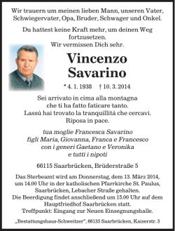 Vincenzo Savarino - Saarbr&uuml;cker Zeitung