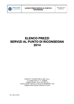 ELENCO PREZZI SERVIZI AL PDR Ed 1 Rev 4 23_07_2014