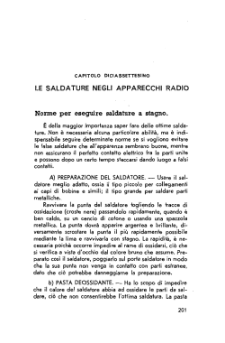 Norme per eseguire saldature a stagno.