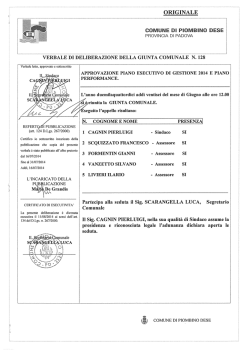 Delibera GC128 Approvazione PEG e Piano Performance