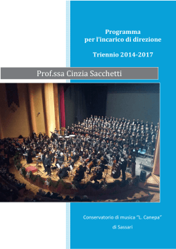 PROGRAMMA Prof. Cinzia Sacchetti Triennio 2014-2017