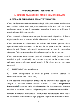 VADEMECUM DISTRETTUALE PCT - Ordine degli Avvocati di Firenze