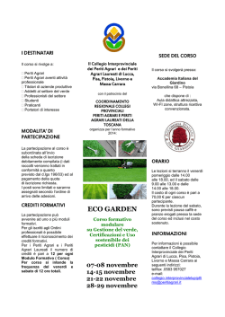 ECO GARDEN corso formativo modulare su gestione del verde
