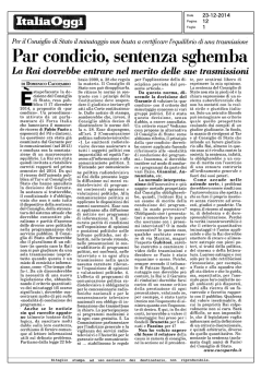 Par condicio, sentenza sghemba