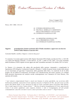Statuto OFS Italia - Ordine Francescano Secolare di Puglia