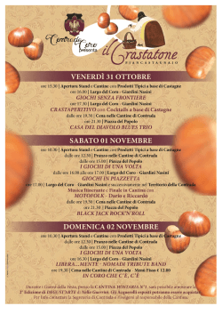 ore 15.30 | Apertura Stand e Cantine con Prodotti Tipici a base di