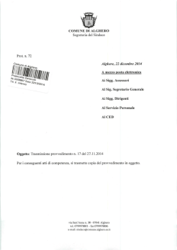 Provvedimento N°17 - Comune di Alghero