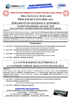 Incontro Omniadoc e Pbg 3 OTTOBRE 2014 Marina di