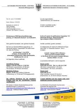 AUTONOME PROVINZ BOZEN - SÜDTIROL PROVINCIA