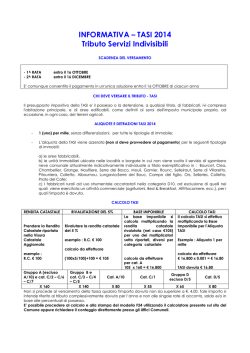 INFORMATIVA &ndash; TASI 2014 Tributo Servizi