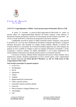 Invito incontro giorno 04 dicembre 2014 ore 17,00
