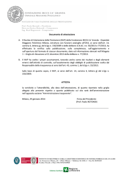 Documento di attestazione A. Il Nucleo di Valutazione delle