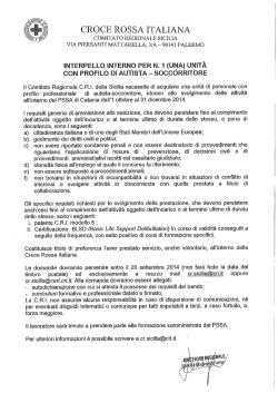 Interpello Interno per nr. 01 Unità con Profilo di Autista Soccorritore