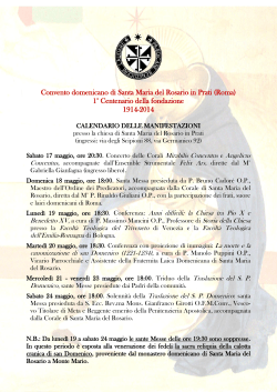 Centenario della fondazione - Parrocchia Santa Maria del Rosario