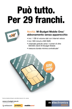Novità: M-Budget Mobile One/ abbonamento senza