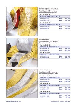 Colori disponibili: Oro e Argento Colours available: Gold and Silver