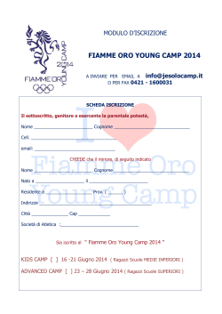 FIAMME ORO YOUNG CAMP 2014