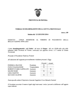 verbale di deliberazione della giunta provinciale