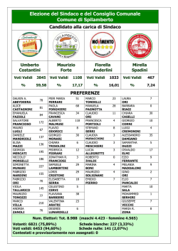 Risultati Comunali 2014 - Comune di Spilamberto